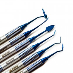 MEDSPO Dental Composite Filling Restorative Pluggers Blue Titanium Coated Set Of 6