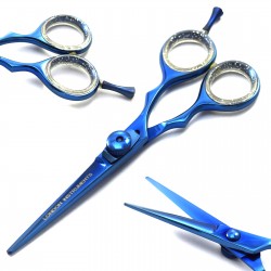 MEDSPO Professional 6 "Blue Barber Scissors Salon Hair Shear Men's Women's Hair Dressing Care