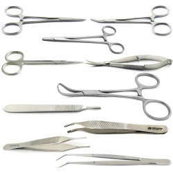 MEDSPO Basic Dissecting Kit, Medical Surgery Scissors, Dental Forceps, College Tweezers (9 Pcs)