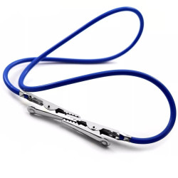MEDSPO Napkin Holder Blue Bib Clip Dental Silicone Cord Flexible Crocodile Neck Clips