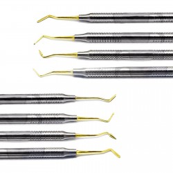 Dental Composite Filling Instruments Tooth Restoration Dentistry Laboratory Instruments | Ergonomic Hollow Handle with Gold Tips