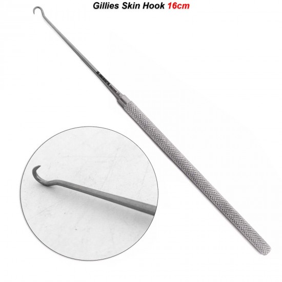 Gill skin hook retractor surgical dermatology single prong retractor 16 cm