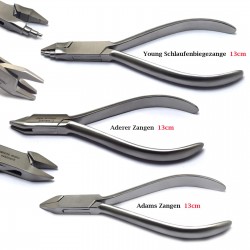 3-piece set of orthodontic pliers, Young loop bending ligatures, wire bending pliers , dental technology