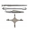 Orthodontic buccal tubes , tweezers, height gauge, bracket marking cross (4 pieces)
