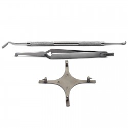 Orthodontic clamping forceps for brackets, band setter, band height gauge, orthodontic