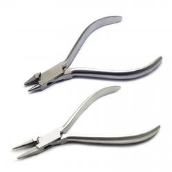 2-Piece Orthodontic Pliers Set: Bird Beak Wire Bending Pliers, Lab Pliers (Dental)
