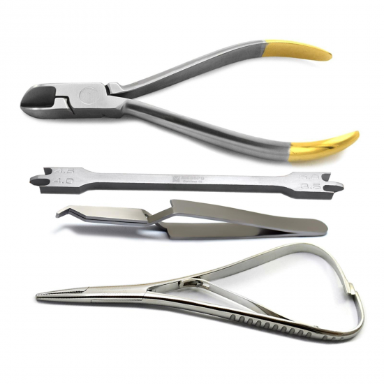 Orthodontics: Ligature Cutter, Band Seater, Bracket Height Gauge, Mathieu Needle Holder, Bracket Tweezers