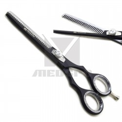 MEDSPO Professional Black Thinning Hair Dressing Scissors 6 inch Barber Cutting Shears