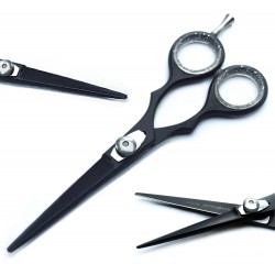 Medspo Professional Black Color Salon Hair Cutting Scissor 6'' Barber Hair Beard Dressing Shears