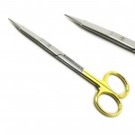 MEDSPO Goldman Fox Scissors Straight TC 13cm Micro shears gold Dental Surgical Instruments 