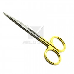 MEDSPO Iris Scissors Straight Tc  Surgical Dental Surgery  Micro Serrated Shears 11.5cm