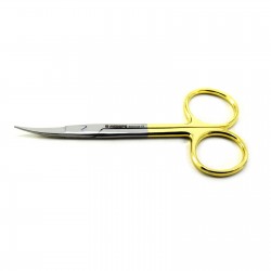 MEDSPO Surgical Iris Scissors TC Curved 11.5cm Dental Tissue Dissecting Suture Lab