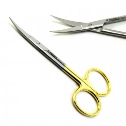 MEDSPO Surgical Iris Scissors TC Curved 11.5cm Dental Tissue Dissecting Suture Lab