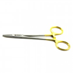 MEDSPO Dental Mayo Hegar TC Needle Holder Tissue Forceps Dental Surgical Serrated Tip Pliers