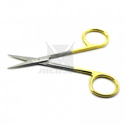 MEDSPO Iris Scissors Straight Tc  Surgical Dental Surgery  Micro Serrated Shears 11.5cm